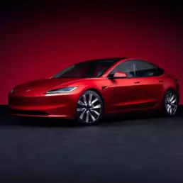 Tesla Model 3 highland in red