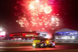 Valentino Rossi #46 BMW M4 LMGT3 in the 2024 24 Hours of Le Mans night