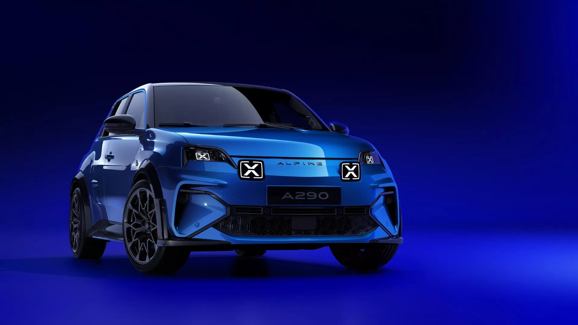 Alpine presents the Alpine A290, first French EV hot hatch 2 Alpine A290 3/4 front