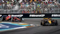 2024 Miami Grand Prix McLaren chased by Ferrari