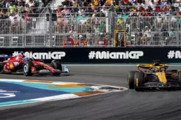 2024 Miami Grand Prix McLaren chased by Ferrari