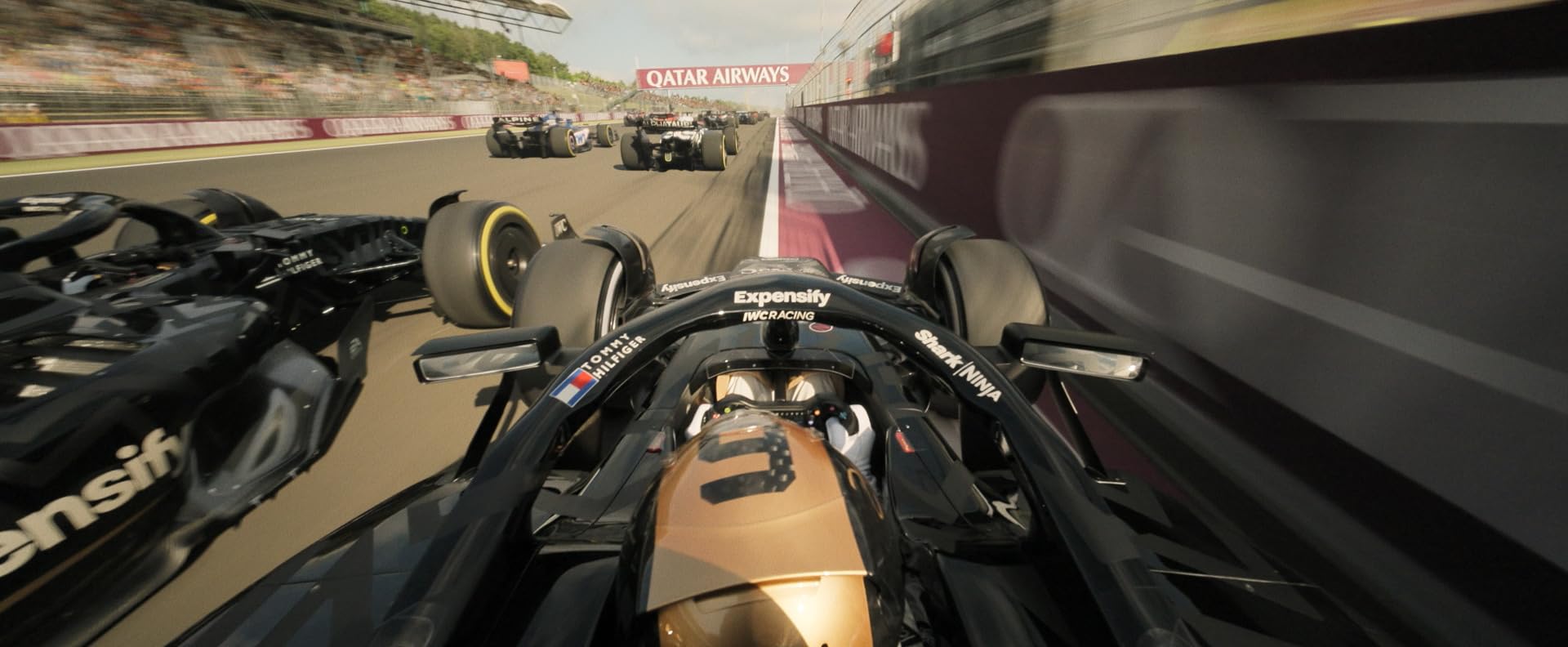 F1: The Movie on board camera during a race