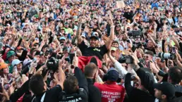 Lewis Hamilton after winning the 2024 British GP