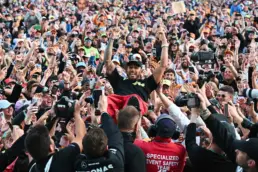 Lewis Hamilton after winning the 2024 British GP